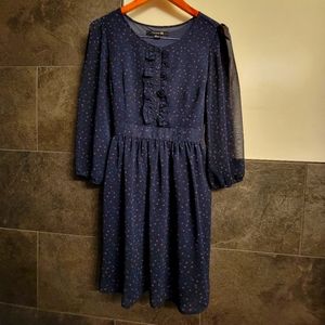 Forever 21 Blue Floral Chiffon Dress. Large